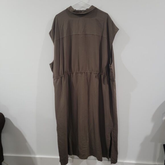 Old Navy Womens Button Up Shirt Dress Size‎ 4X Olive Green Minimalist - Picture 3 of 7